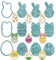 PTaizjjz 12 Pcs Easter Cookie Cutter Set,3D Plastic Easter Egg Stampers Set,Biscuit Cutters for Easter Party Supplies Decorations
