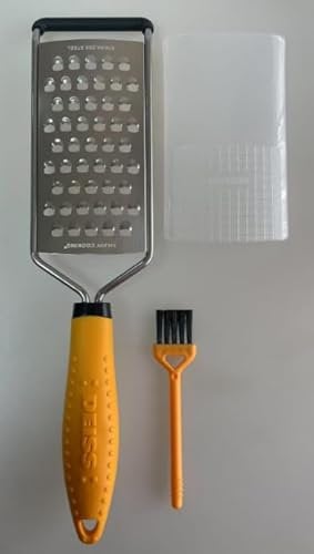 Deiss PRO Coarse Grater & Hand Held Cheese Grater - Sharp Stainless Steel Blades, Non-Slip Handle, Small Cheese Grater for Kitchen, Shredder, Dishwasher Safe