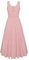 GRACE KARIN Robe d'été fluide sans manches à col carré pour femme - Robe longue pour invités de mariage - Robe de plage, rose, XL