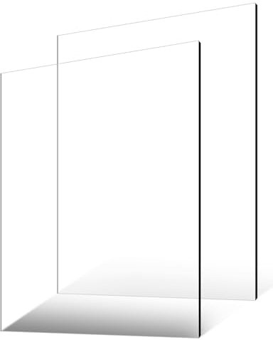 VEVOR Feuille Acrylique, 610 x 914 mm, Plaque Plastique Transparente, Épaisseur 6 mm, Lot de 2, Facile à Découper Percer, Résistance, pour Artisanat, Couverture de Cadre Photo, Affichage de Bricolage