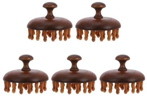 Beavorty 5st Massagekamm Für Die Kopfhaut Entwirrkamm Finger Kratzer Borste Entwirrer Faltbar Entlüften Kopfmassagegerät Mini-haarglätter Entwirren Schneebesen Fön Bürsten Kämme Sandelholz