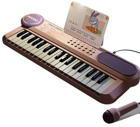 Tastiera Digitale Per Principianti Pianoforte Elettronico Multifunzionale A 37 Tasti Per Principianti Con Modello Ricaricabile Di Piccolo Pianoforte A Zero Fondamenta(Pink)