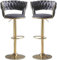 DZYHFCO Barhocker, 2 Stück, weiche Samt-Rückenlehne, drehbar, verstellbare Hochstühle, Zuhause, Küche, Esszimmer (grau)