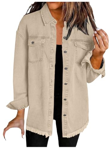 edge trimmed hem denim jacket denim shirt jacket for women fashion jackets for women uk winter jackets uk personality street style with buttons