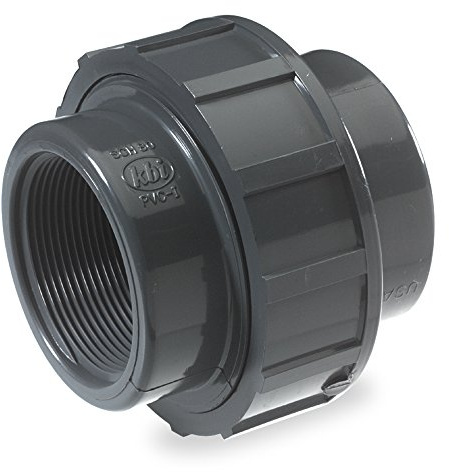 King Brothers Inc. U-1500-T Raccord de tuyau NDS 3,17 cm Fpt, 8,9 cm L, Sch 80, 150 psi, pvc, gris 3,81 cm