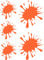Samunshi® Farbklecks Aufkleber Klecks Sticker 5er Set 2x8x9cm,3x5x6cm orange