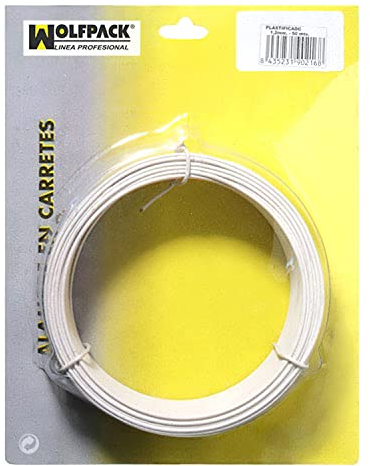 WOLFPACK LINEA PROFESIONAL - Alambre Plastificado 1,2 mm. Blanco (Rollo 50 metros)