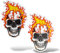 erreinge Aufkleber X2 Flamme Ghost Rider Schädel Shaped Adhesive PVC für Abziehbild Tapete Auto Moto Helmet Camper Laptop - 35 cm