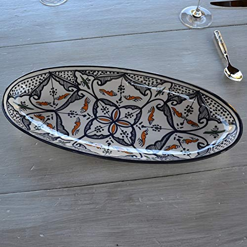 Plat ovale Marocain noir - L 30 cm