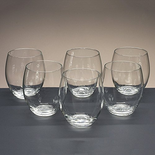 Scatola di 6 bicchieri bassi in cristallo da whisky o acqua, collezione MAGNIFICO, 10,4 cm. di altezza.