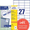 AVERY Zweckform 3479 Universal Etiketten (2.700 Klebeetiketten, 70x32mm auf A4, Papier matt, individuell bedruckbar, selbstklebende Aufkleber mit ultragrip) 100 Blatt, weiß