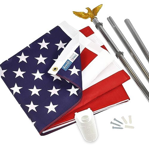 Annin Flagmakers Amerikanische Flagge und Fahnenmast-Set, 90 x 150 cm (Modell 11325)