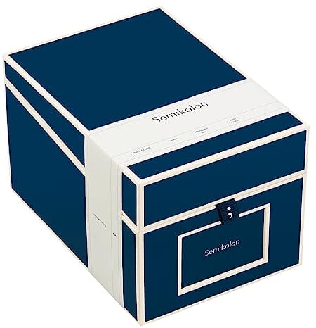 Semikolon 352542 CD- und Fotobox - 17,7 x 15,7 x 25,6 cm - für 10 x 15 cm Fotos - Cover marine blau
