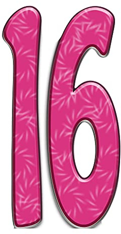 STAR CUTOUTS Ltd Star SC150 Number Large Cardboard Cutout Ultimate Sixteen Themed Happy Birthday Party, Pink 16, Extra