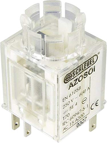 SCHLEGEL AZOSOI 2NC + 1NO, for Emergency-Stops, MOMENTARY Contact Block, with Failure Switch-Off