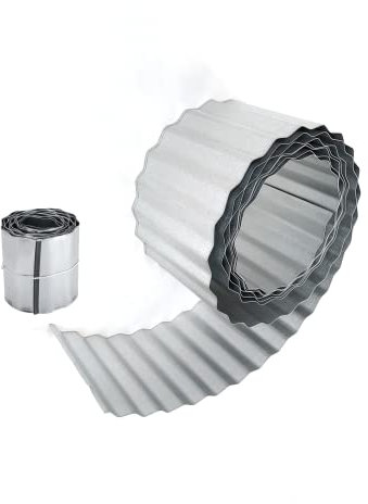 Primrose Pack of 1 Galvanised Metal Garden Lawn Wavy Edge Border Edging Roll 5m