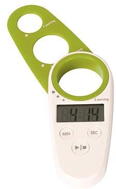 Dexam Duo Digital Kitchen Timer and Spaghetti Measure, White/Green, 12x5x1.75 cm