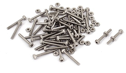 sourcing map 50pcs M2x16mm Edelstahl Innensechskant Kopf Rändelschraube Bolzen Mutter Set DE de