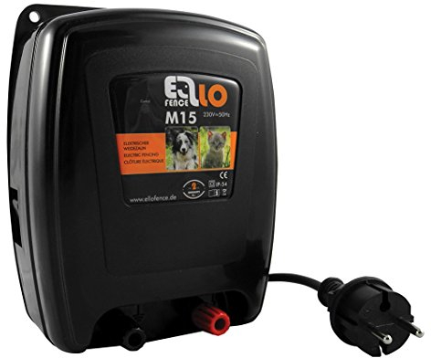 Ellofence Weidezaungerät/Elektrozaungerät M15 - Extrem leise! - Hüten Abwehr von Haustieren und Kleintieren, 230V