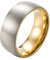 PAURO Herren Titan Stahl Matt Gebürstet Finish 8mm Ehering Dome Ring Gold Größe 60