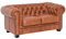 Woodkings® Chesterfield Sofa 2-Sitzer Echtleder Couch Bürosofa Polstermöbel 2er antik Unikat Herrenzimmer englisches Ledersofa Stilsofa Clubsofa (Cracker braun)
