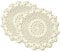 gracebuy Untersetzer, rund, 100 % handgefertigt, gehäkelte Spitze, Beige, 2 Stück