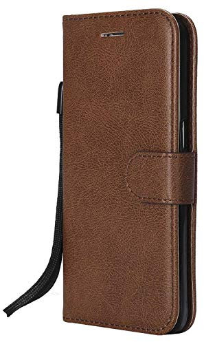 DENDICO Coque Galaxy S7, PU en Cuir Coque Portefeuille Étui Housse, Design Classique TPU Coque pour Samsung Galaxy S7 - Marron