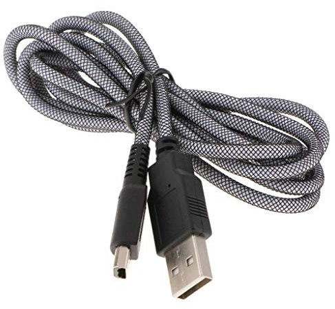 CHILDMORY Griglia d'argento 5Ft 1.5m Cavo di ricarica USB Cavo di alimentazione caricabatteria cavo cavo adattatore per DSi NDSi DSI XL 2DS 3DS N3DS XL