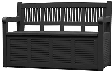 Dynamic24 Garten Truhenbank 280 Liter B 130 x H 85 x T 60cm Gartenbank Bank Gartentruhe Kissenbox Auflagenbox Gartenbox mit Stauraum Sitzbank Kissenbox Box Truhe