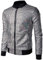 JOGAL Herren Metallic Pailletten Baseball Bomberjacke 70er Disco Party Kostüm Medium Silber
