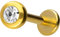 PIERCINGLINE Titan Labret Stecker Gewinde KRISTALL kristallklar Goldfarben 3 x 1,2 x 6 mm Piercing Ohr Lippe Nase