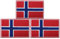 3er-Pack Norwegen-Flaggen-Aufnäher, Norwegische Flagge, Stickerei-Aufnäher