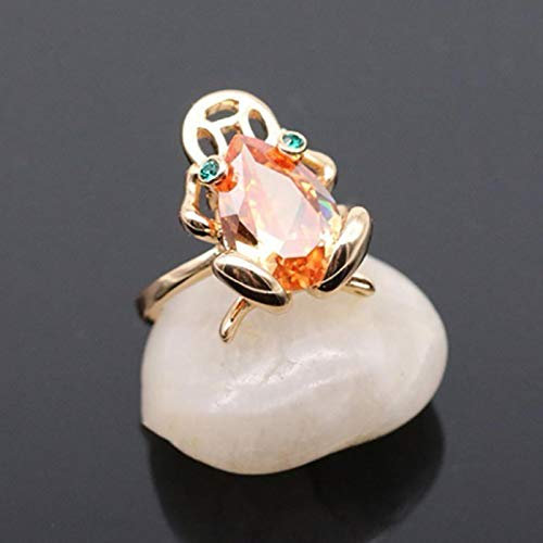 SALAN Citrine Goldene Kröte Frosch Open Ring Licht Luxus Sparkle Einzigartige Vergoldete Handwerk Charme Frauen Marke Schmuck