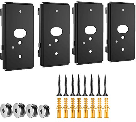 Yaotieci Wall Mount Bracket for Bose UB-20 Series II, WB-50, Lifestyle 525, Soundtouch 300, CineMate 520 (Pack of 4) Steel, Flush Wall Mounting - Compatible with Bose Speakers