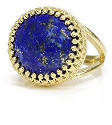 Anemone Jewelry Verzierter Lapis Lazuli Ring - Lapis Lazuli in 14k Gold Gefülltem Ringband - Vintage Ringe für Jede Gelegenheit oder Andenken - Formaler oder Boho Schmuck für Frauen - Handgemacht