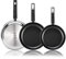 ALZA Classic - Set Sartenes 20+24+28cm, Acero Inoxidable, Antiadherente Tricapa Libre de PFOA, Todo Tipo de Cocinas, Inducción, Perfil Sirve-Fácil