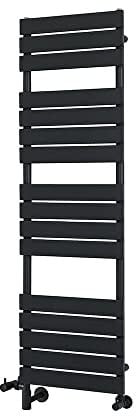 Milano Lustro Black Dual Fuel Flat Panel Heated Towel Rail - 1500mm x 450mm