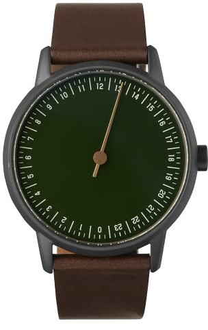 slow Round 22 - Dark Brown Leather, Anthracite Case, Green Dial