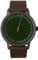slow Round 22 - Dark Brown Leather, Anthracite Case, Green Dial