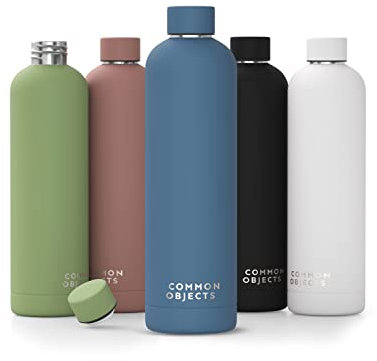 Common Objects Trinkflasche Edelstahl 500 ml | auslaufsichere, isolierte Thermosflasche | Wasserflasche Kohlensäure geeignet | Sportflasche, water bottle, thermos | Büro, Gym, Outdoor | DAS ORIGINAL