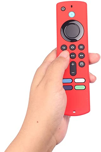 OUKENS Fire Stick-Fernbedienungsabdeckung, Fire TV Stick-Ersatzabdeckung für Fire Stick 4K MAX/Alexa-Sprachfernbedienung (3. Generation), rutschfeste Silikon-Schutzhülle mit Umhängeband(Rot)