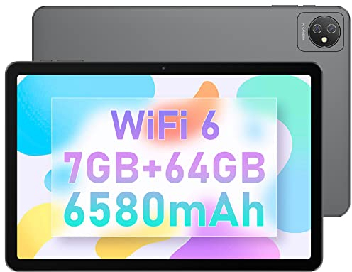 Blackview 10,1 Zoll TAB 8 Android 12 Tablet Touchscreen mit 5G/2,4G WiFi 6 Quad-Core, 7 GB RAM + 64 GB ROM/TF 1 TB, Akku 6580 mAh, Kamera 13 MP + 8 MP / BT5/Dual Box Lautsprecher 2-in-1