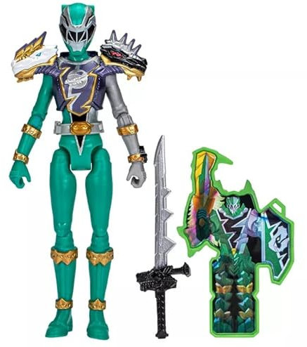 Power Rangers Dino Fury Cosmic Armor Green Ranger Actionfigur, Spielzeug, inspiriert von der TV-Show mit Dino Fury Schlüssel und Waffenzubehör ab 4 Jahren