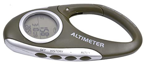 Rianpesn Termometro barometro Digitale,Altimetro Digitale Multifunzionale con barometro - Forniture per Escursionismo Moschettone Altimetro per Montagne Scogliere Precipizi