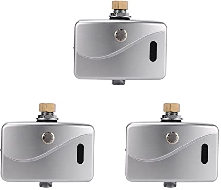 IGUATU Automatischer elektrischer Urinal-Spülventil-Sensor und manuell, 2 Funktionen, freiliegende Wandhalterung, DC6 V, Urinspülung, 3 Stück