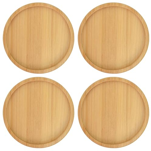 4 Stücke Kerzenhalter Holz Rund, Holzplatte Der Teller für Kerzenschusterteller, Keine Runde Holzteller, Untersetzer für Kerzen Dekoteller für Kerzen bis D 8 cm, Kerzenteller, Dekoteller (4)