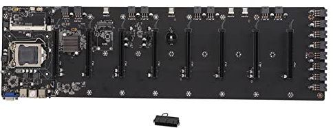 Placa Base para Minería De Alto Rendimiento con 8 Ranuras PCIe, USB 3.0/2.0, Compatibilidad con DDR3/DDR3L E Interfaz VGA: Ideal para Entusiastas De La Minería Bitcoin Y Las Criptomonedas