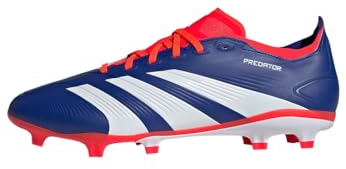adidas Predator League Football Boots Firm Ground, Scarpe da Calcio Unisex-Adulto, Lucid Blue/Cloud White/Solar Red, 40 2/3 EU