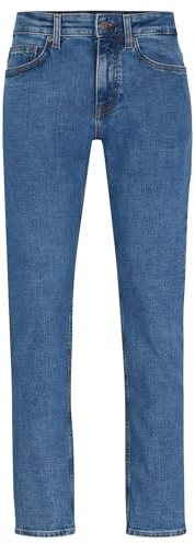 BOSS Herren Delaware BC-L-C Blaue Slim-Fit Jeans aus komfortablem Stretch-Denim