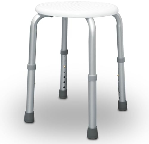 Mobility Plus - Duschhocker für Senioren Rund - höhenverstellbar - Duschsitz für Badezimmer - Duschhilfe rutschfest & stabil bis 150 kg - Hocker für Dusche